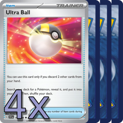 4x Ultra Ball SVI - NM Playset - Trainer x4 - Pokemon TCG 