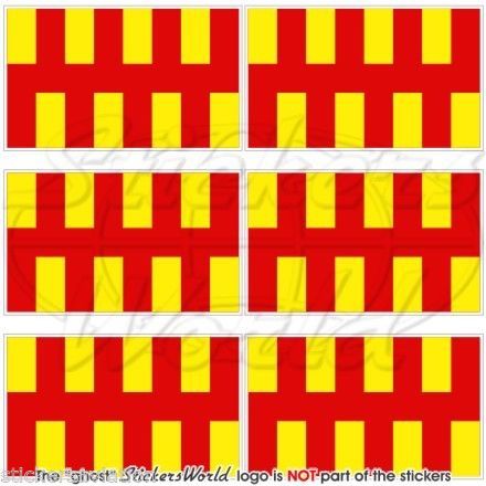 EAST ANGLIA Drapeau ANGLAIS 40mm Vinyl UK Sticker Autocollant X6