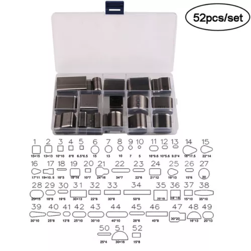 26/52 Leather Craft Hollow Hole Cutter Punch Tool Round Oval Rectangle Punch Set - Picture 3 of 13