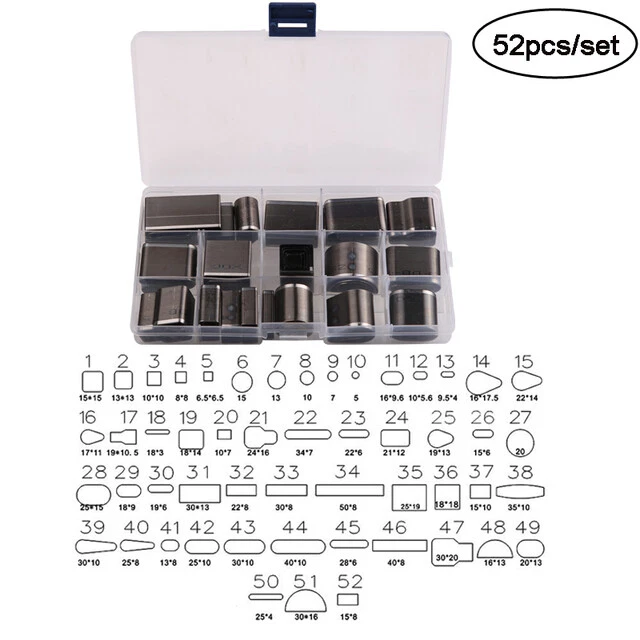 26/52 Leather Craft Hollow Hole Cutter Punch Tool Round Oval Rectangle Punch Set