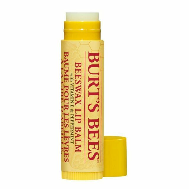 Burt's Bees Beeswax Natural Moisturising Lip Balm Vitamin E & Peppermint Oil