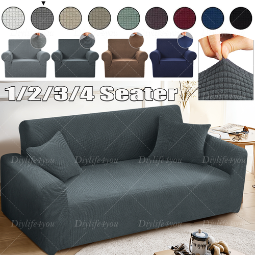1/2/3/4 Sitzer Stretch Sofabezug Sofa Überzug Ecksofa Abdeckung Couch Sofahusse