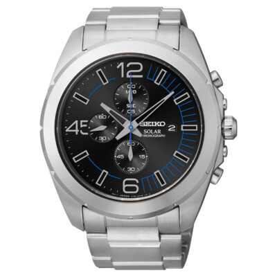 SEIKO クロノグラフ 100M クォーツ 腕時計 Seiko Solar Chronograph Steel 100m Men's Watch SSC213P1 | eBay