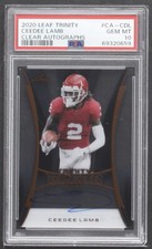 Cee Dee Lamb 2020 Leaf Trinity Clear Autographs #CACDL RC (PSA Graded GM 10)