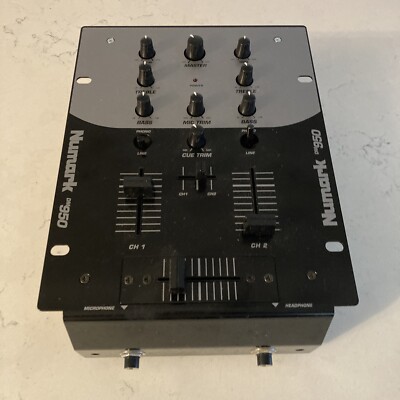 NUMARK DM950 DJ 2-Channel Mixer For Parts Untested. No Power Cord