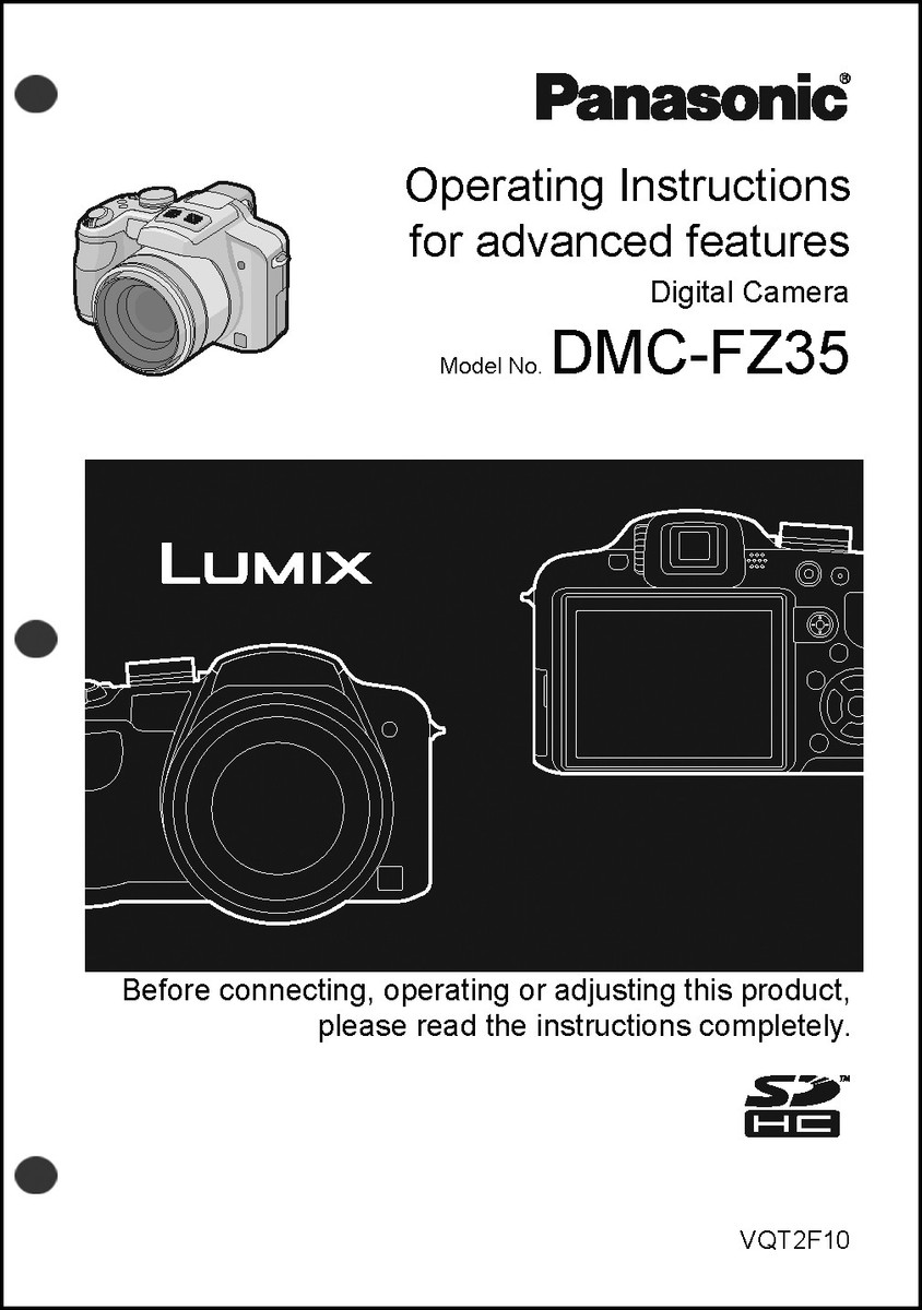 Panasonic Lumix DMC-FZ35 Advanced Camera User Guide Instruction Manual
