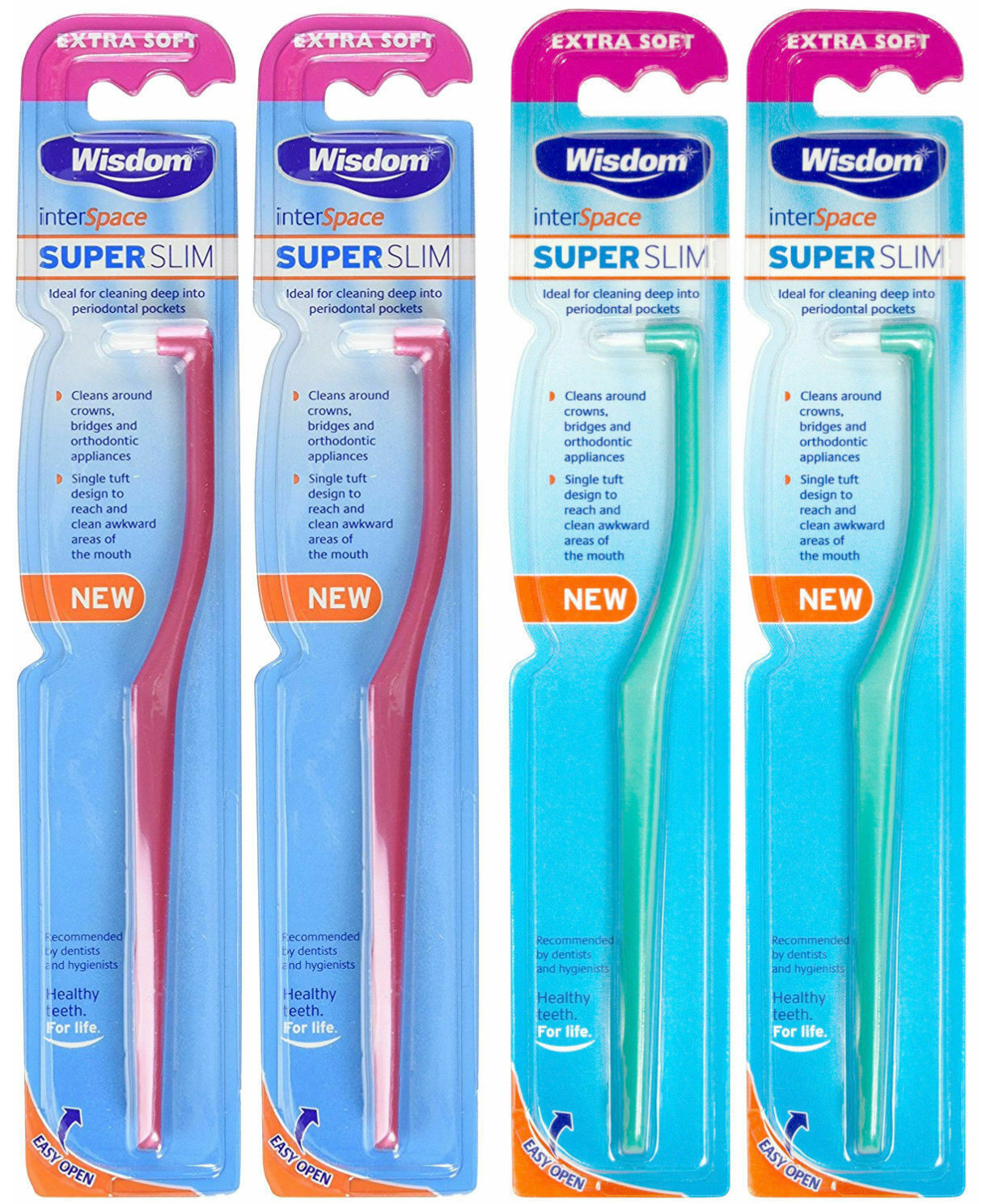 Wisdom Interspace Super Slim Tooth Brush Extra Soft Toothbrush Green / Red X 12 - Image 9