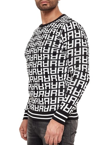 Redbridge Maglione Uomo Maglia Pullover Felpa Sweater Allover R Logo M3096 - Foto 3 di 33