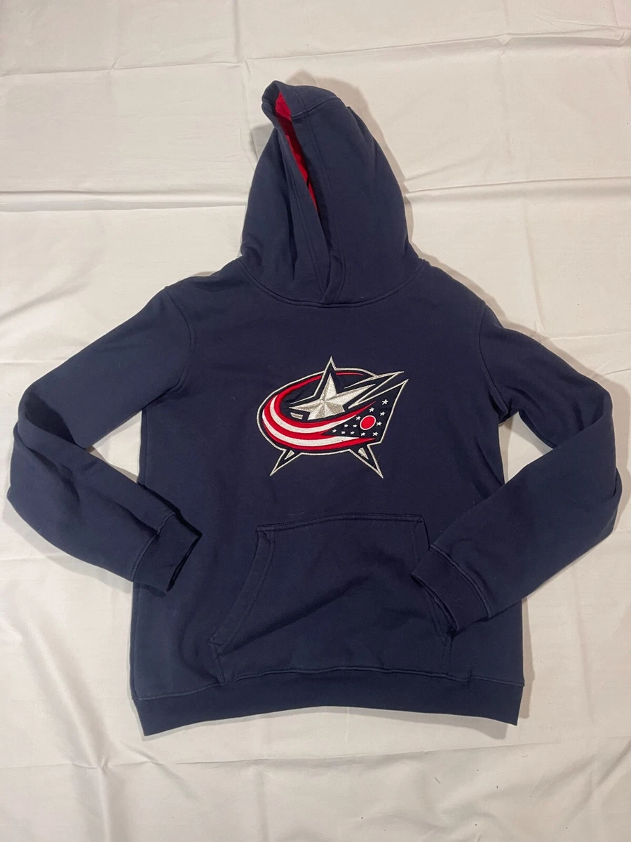 Sweat à Capuche Columbus Blue Jackets NHL – Taille L Homme, Bleu Marine/rouge, Neuf Fanatics