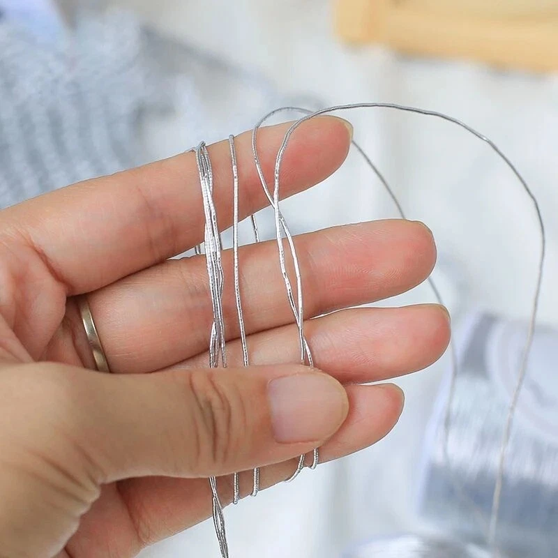 200g Sparkling Metallic Crochet Yarn 1mm Woven Wire Kniting Thread Sewing Shiny - Image 4 of 4