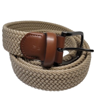 Original Penguin Braided Belt Mens Sz L 38-40 Two Tone Tan