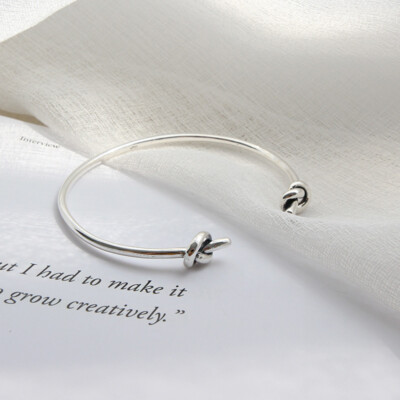 Geknoteter Armreif - Sterling 925 Silber ideales Geschenk - Retro Seil Armband Schmuck