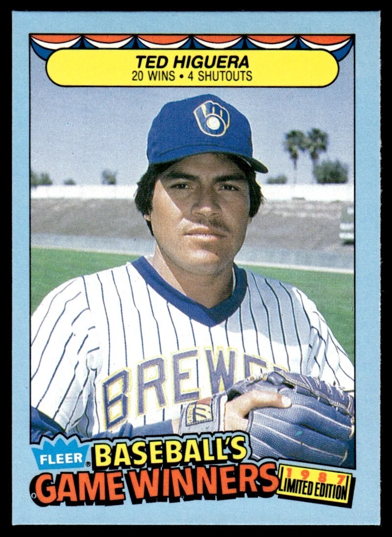 1987 Fleer Game Winners Ted Higuera Milwaukee Brewers #21
