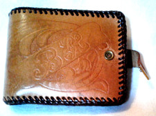 Vintage Leather Western Hand Tooled Floral Wallet