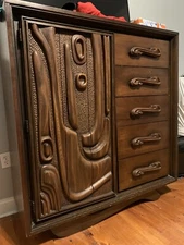 Witco Pulaski Oceanic MidCentury Highboy Brutalist Armoire*PLEASE*READ*DESCRIPTI