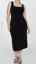 Mango Midi Dress With Straps Black XS NWT