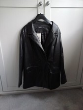 In The Style Black Faux Leather Blazer Size 10 Bmwt