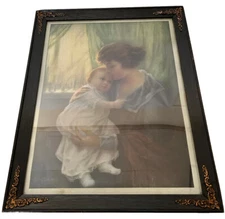 FRAMED PRINT: ZULA KENYON’s -Love's Golden Hour- Under Glass. c1930.USA Artist.