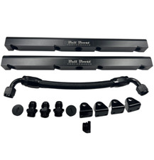 8an High Flow Black Fuel Rails W Fittings Crossover Hose For Corvette Ls1 Ls6