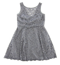 David's Bridal Grey Embroidered Floral Lace Sleeveless Sheath Tank Dress 14