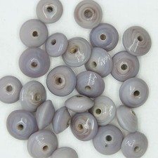 Glass Beads Lavender Opaque Disc Rondelle 5x9mm. Pack of 25. Made in India.