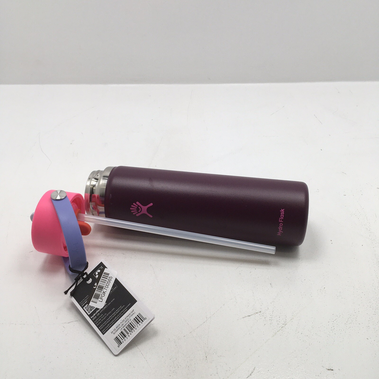Hydro Flask 24oz Wide Mouth Flex Straw Water Bottle Sugar Plum: Display Model