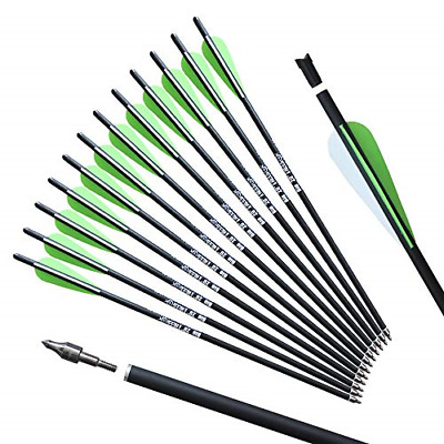 22 inch Carbon Crossbow Bolts 6 Hammerfist Arrows Hobo Archery Products Green 