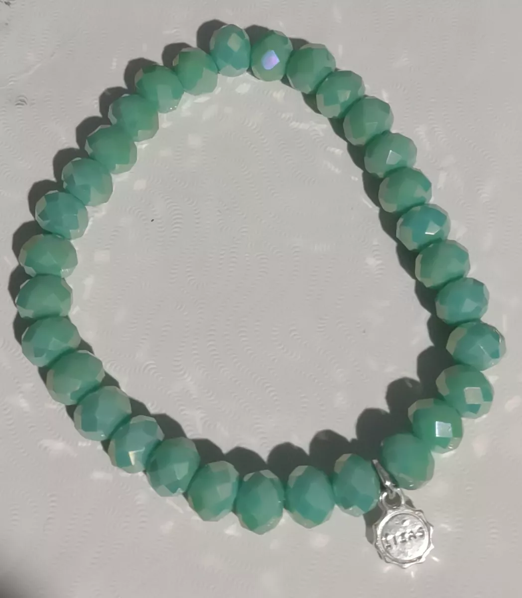 Liza s Signed Nashville Green Faceted Crystal Bead Stretch