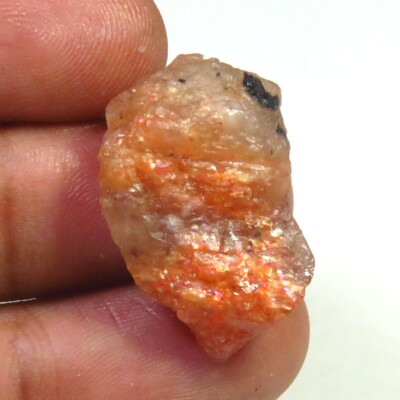 Sunstone Rohgem {1} Regenbogen Orange Natürlich 23x14mm 24 Cts SR-401
