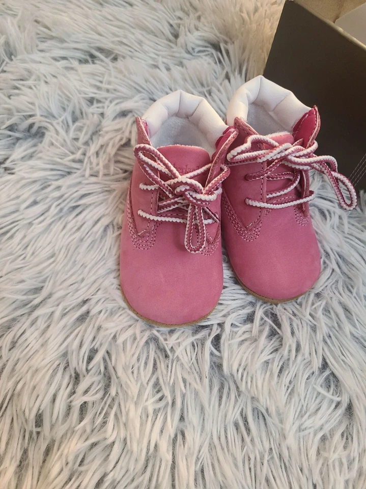 Timberland crib boots infant size 1 - pink with box  - Image 2 of 3