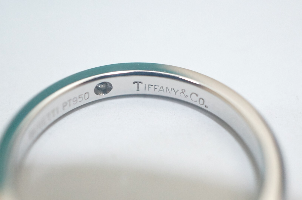 Tiffany & Co. Peretti PT950 リング Tiffany & Co. Pt 950 Elsa Peretti 1P Diamond Band Ring 7.5