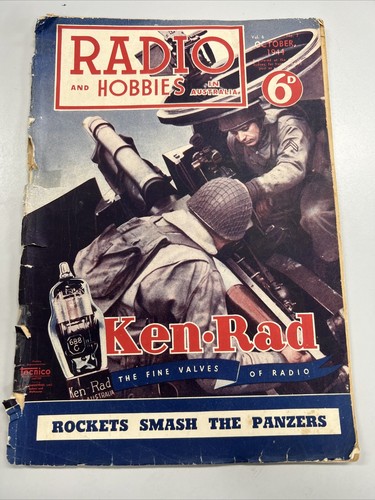 VINTAGE RADIO HOBBIES KENNRAD ROCKETS SMASH PANZERS OCTOBER 1944 WW2 MILITARY