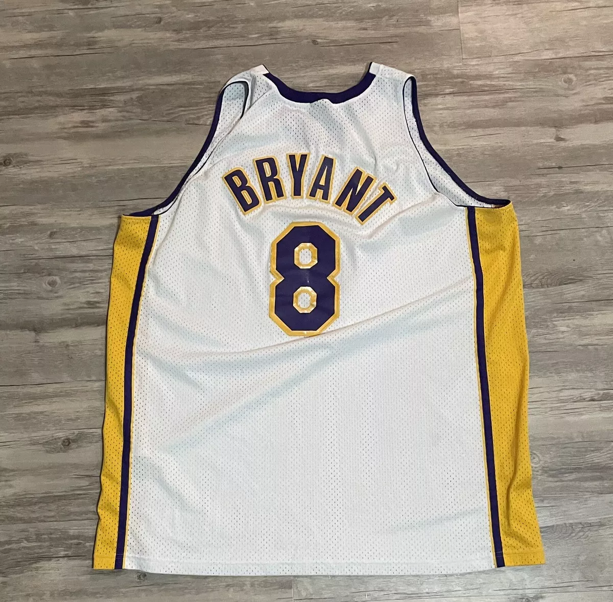 8 KOBE BRYANT Los Angeles Lakers NBA Guard White Nike Throwback