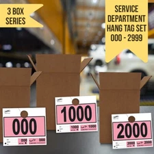 Versa-Tags 3000 Pink Automotive 3 Part Dispatch Numbers Mirror Hang Tags