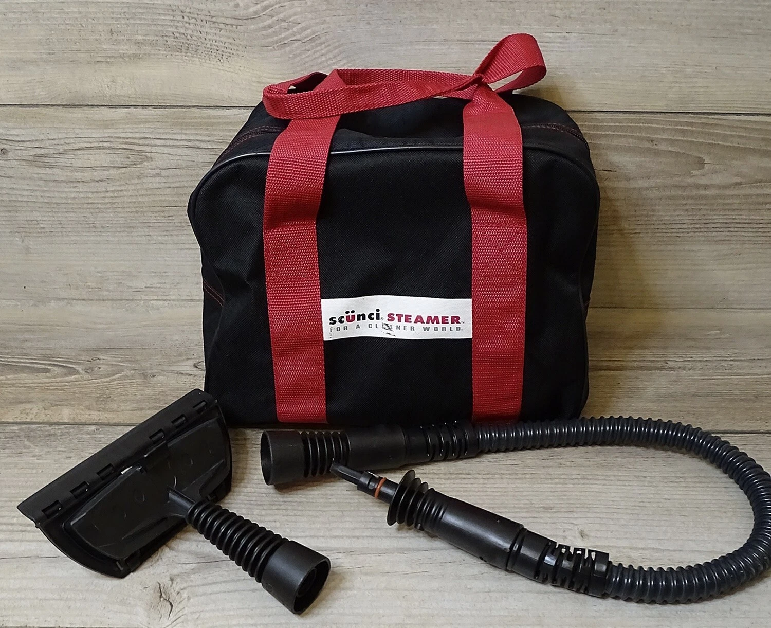 Scunci Portable Steamer 900 Model 52063 Hose, Bag & Upholstery Nozzle Squeegee