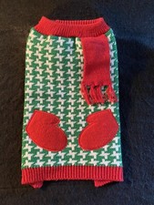 Dog Sweater Christmas Winter Red Green White Length 12 Width 9  