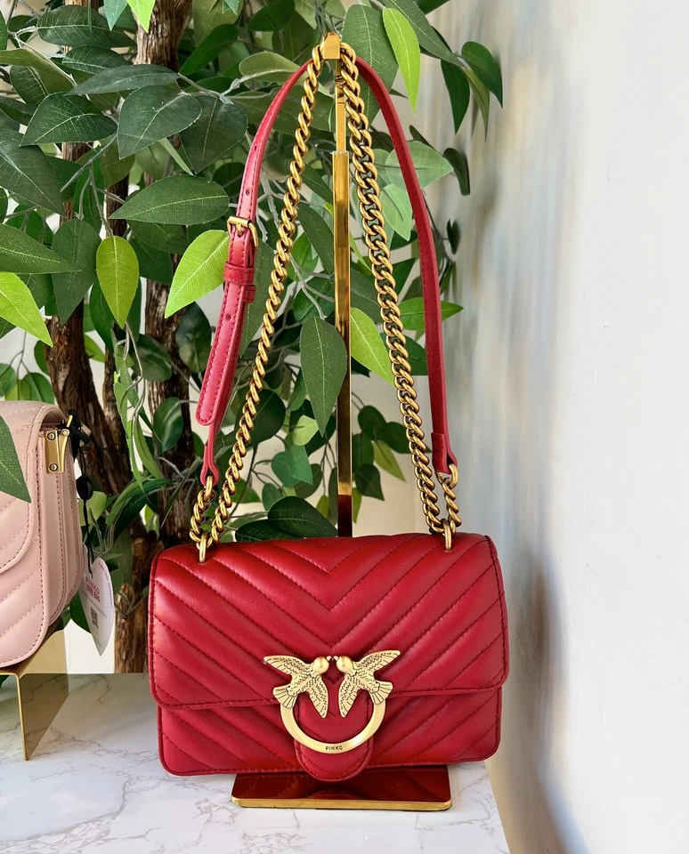 [New] Pinko Love Mini Icon Chevron 1 Dc 1P22ULA03Z red