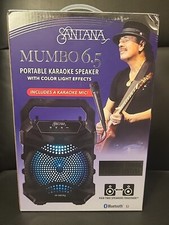 Carlos Santana Mumbo 6.5 Bluetooth 5.1 Portable Karaoke Speaker w/Mic  Lights