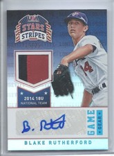 2015 PANINI USA STARS STRIPES RC SAPPHIRE AUTO PATCH BLAKE RUTHERFORD /25 SOX