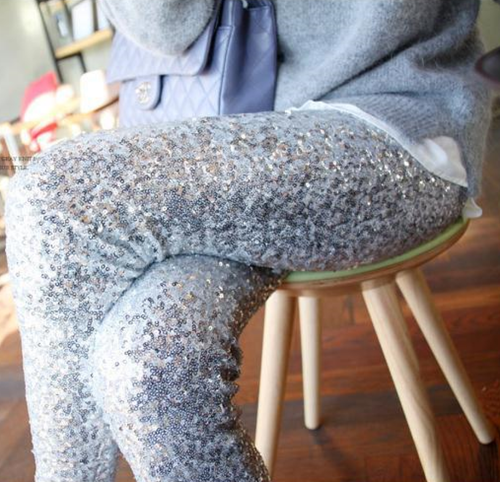 Silver Sparkly Sequins Plus Size 