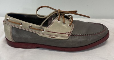 Cole Haan Grey Leather Boat Shoes Sz 11 Men display picture 1