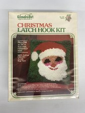 WonderArt Creative Needlecrafts Christmas Latch Hook Kit "Santa" Pillow 4787