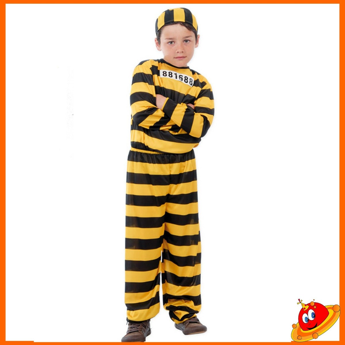 Costume Carnevale Ragazzo Bambino Carcerato Galeotto Prigioniero