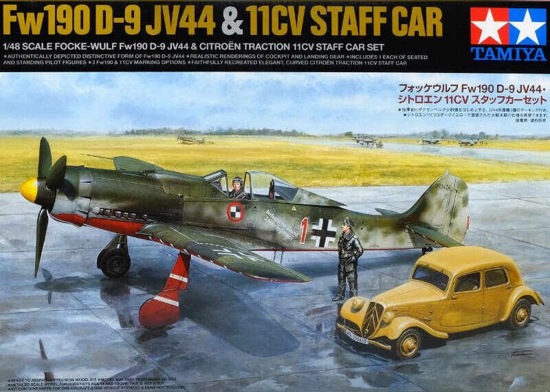 Fw190D-9 JV44 Tamiya 1/48, pack maquette plastique pour diorama de base aérienne 1945