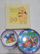Disney Winnie the Pooh Kid's Bowl, Plate, and a Pooh Baby's Photo Album Combo