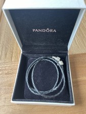 Pandora Leather Bracelet Wrap Around, With Pandora Charm And Buddha Charm In Box