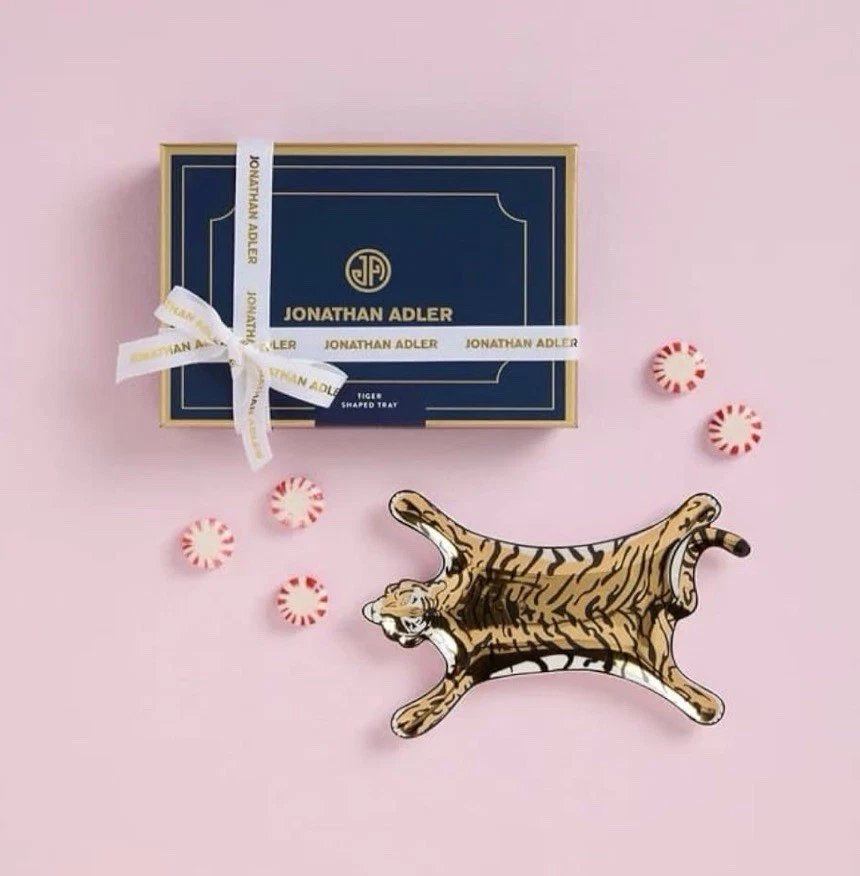 Jonathan Adler Glittering Gold Tiger Shaped Stacking Dish Tray. New - Retired - Image 2 of 4