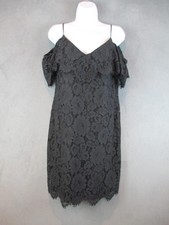 Lauren Ralph Lauren Dress Womens 14 Black Lace Off Shoulder Sheath Whimsigoth