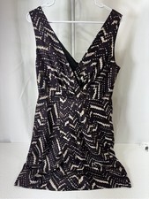 Banana Republic Sleeveless V-Neck Printed Polyester Dress Size 10 3051