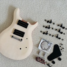 DIY Electric Guitar Unfinished Kit Flame Maple Top Wraparound 6 String BK Part